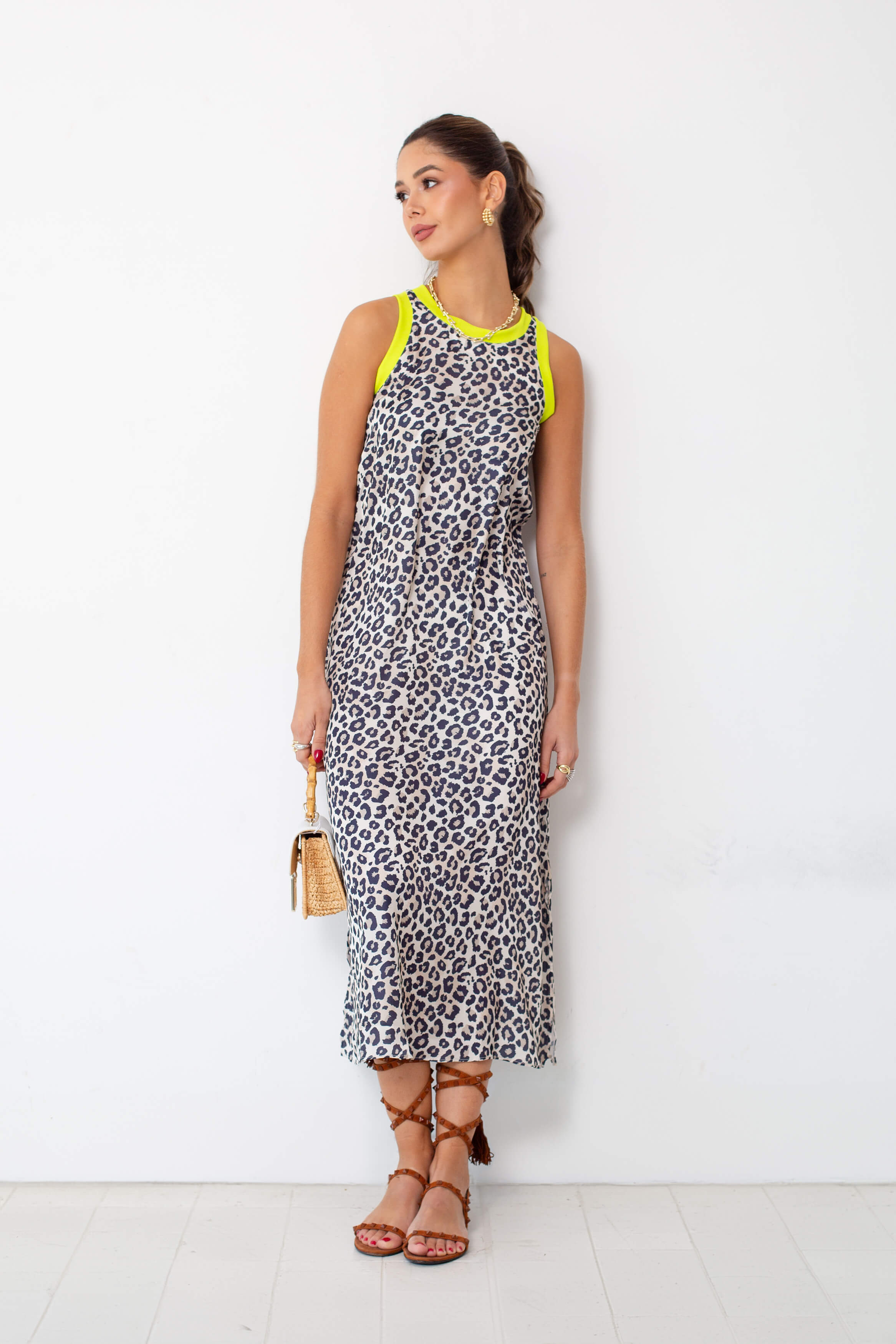 Vestido midi Juana Cheetah