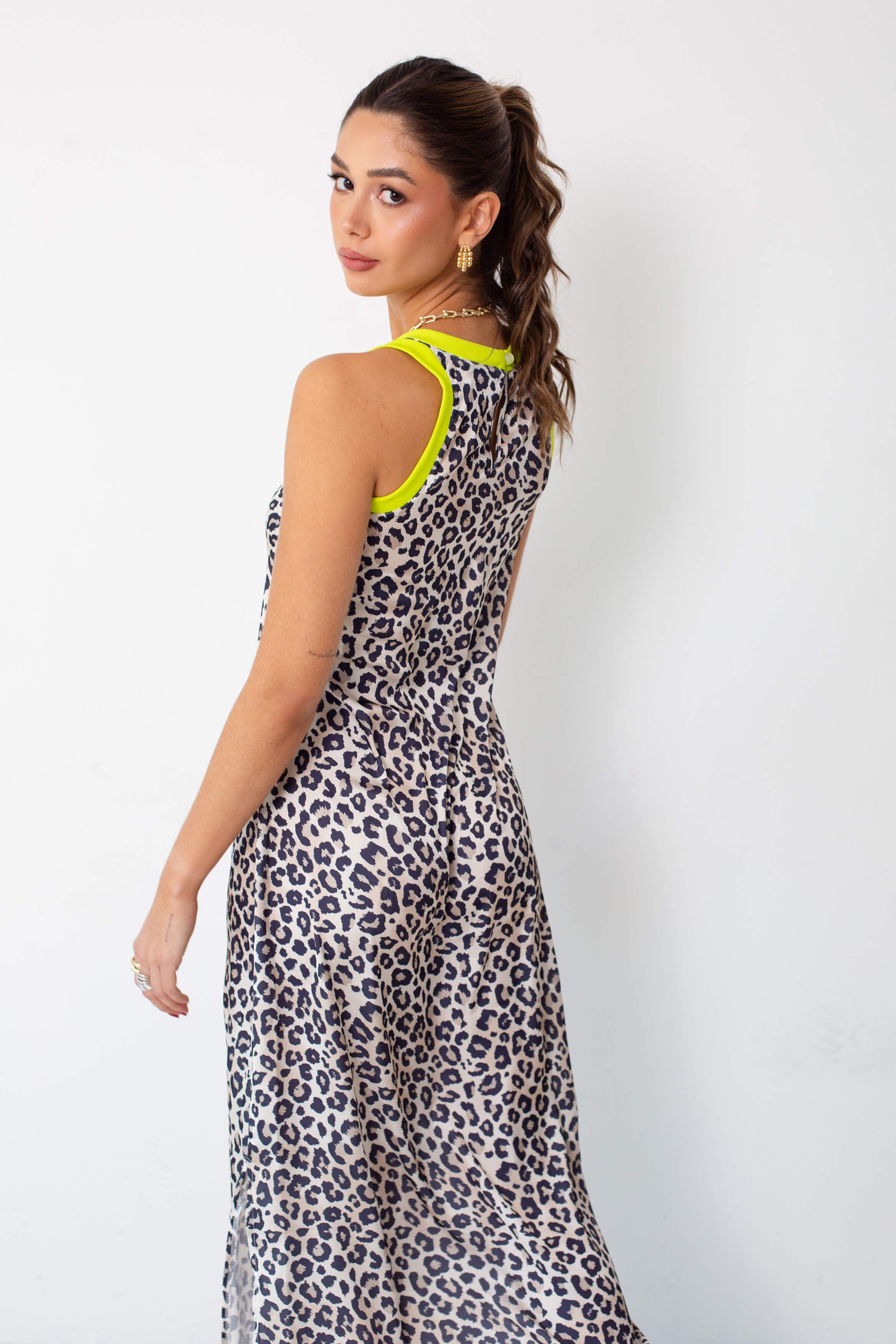 Vestido midi Juana Cheetah